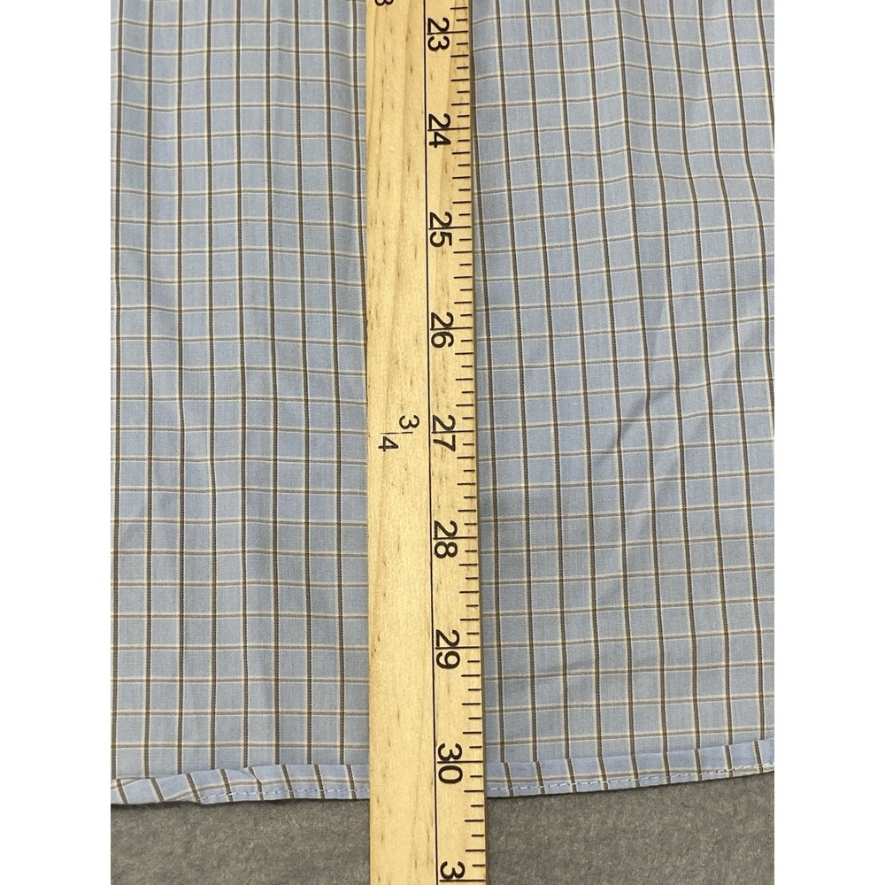 Lacoste Modern Fit Button Down Shirt Mens 38 Blue Gingham Checkered - Picture 8 of 9